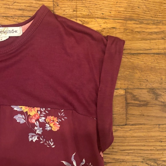 Floral Burgundy T-Shirt - Picture 4 of 4